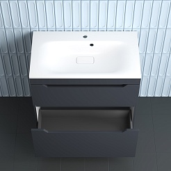 Style Line Тумба с раковиной Остин 80 графит матовый – фотография-4